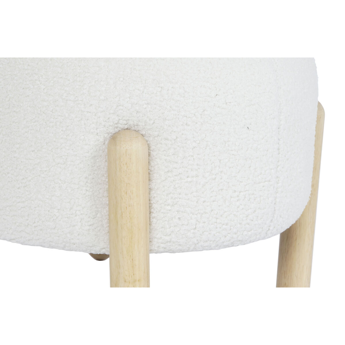 Fotpall DKD Home Decor 45 x 45 x 36 cm Trä Vit